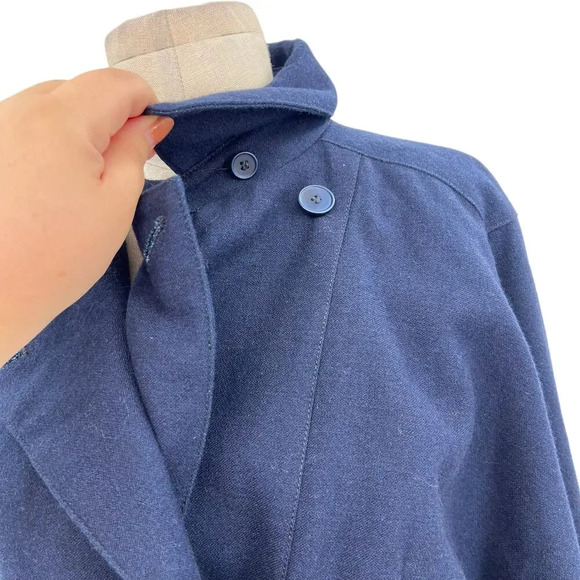 MM6 Maison Martin Margiela Navy Blue Cotton Wool Blend Jacket Size 42 US 6 - Picture 4 of 16